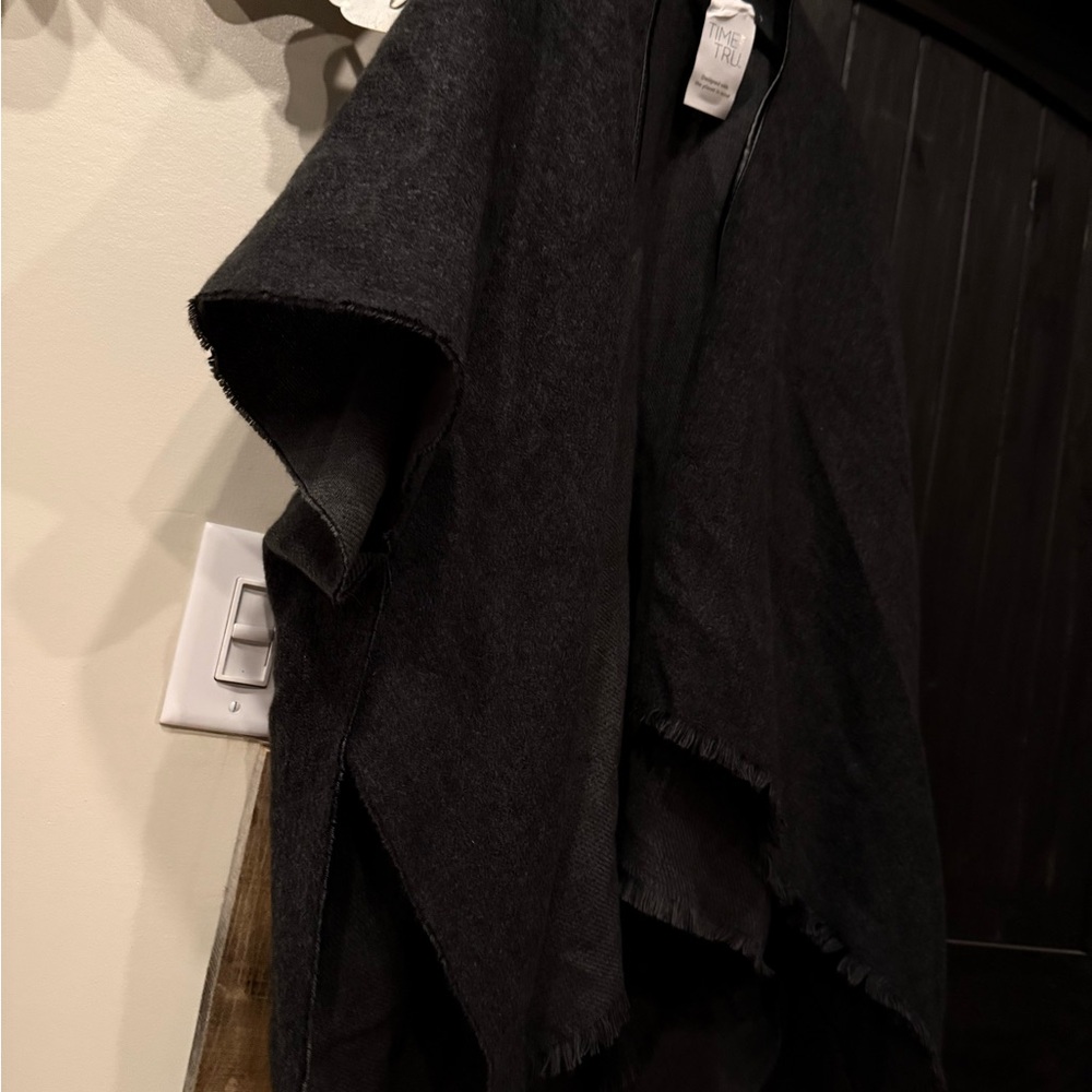 Time and Tru Black Poncho